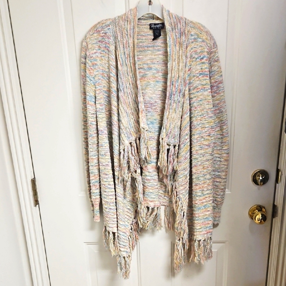 Wrangler Retro Multicolor Fringe Cardigan Sweater